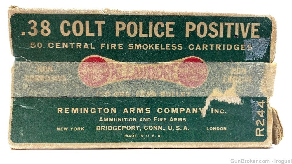 Remington .38 S&W / Colt New Police Positive DOGBONE Vintage Box 19 Rnds-img-1