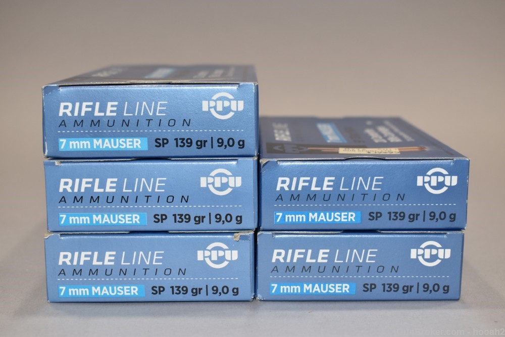 5 Boxes 100 Rds Prvi PPU 7mm Mauser 7x57 139 G Soft Point-img-2