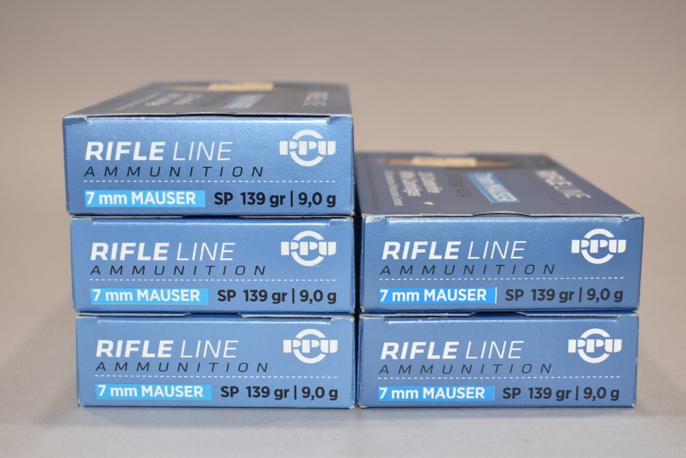 5 Boxes 100 Rds Prvi PPU 7mm Mauser 7x57 139 G Soft Point-img-4