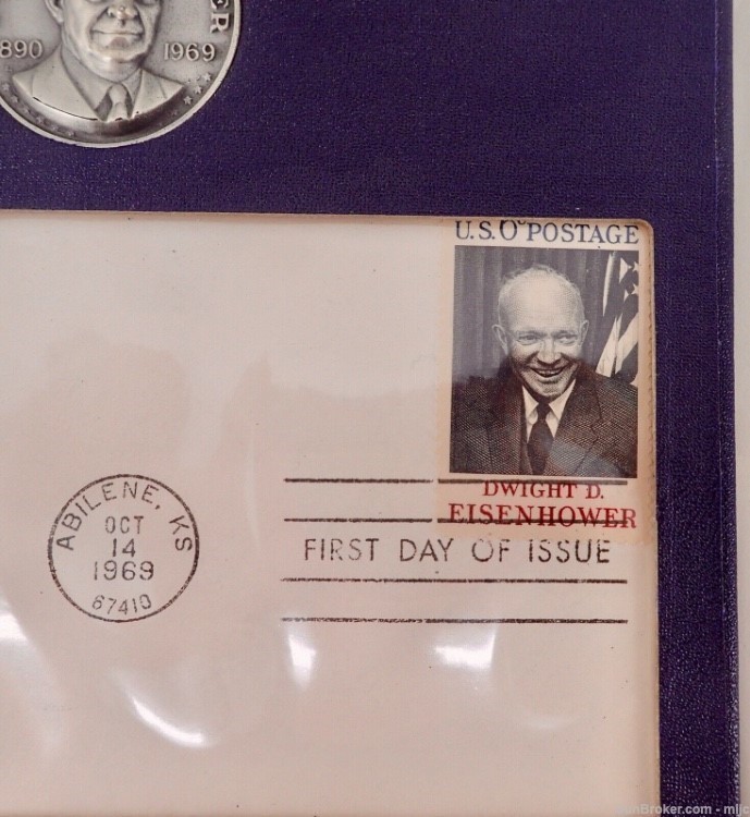 The Danbury WWII General Dwight D. Eisenhower 1st Day Issue Stamp with Comm-img-9