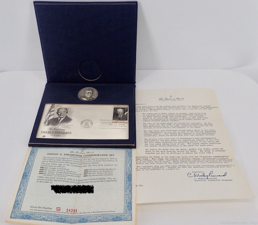 The Danbury WWII General Dwight D. Eisenhower 1st Day Issue Stamp with Comm-img-1