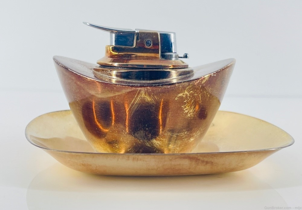 Ronson Woodbridge NJ USA Table Lighter Varaflame Bowl with Tray Art Deco St-img-9