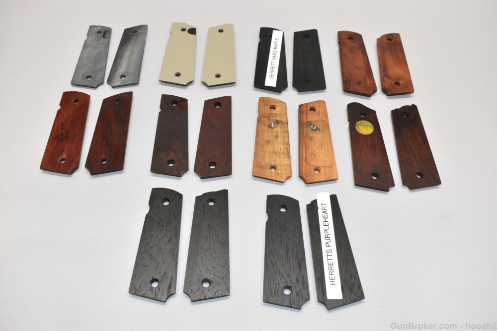 10 Sets 1911 Grip Panels Wooden Composite Maple Herrett Colt Please READ-img-6