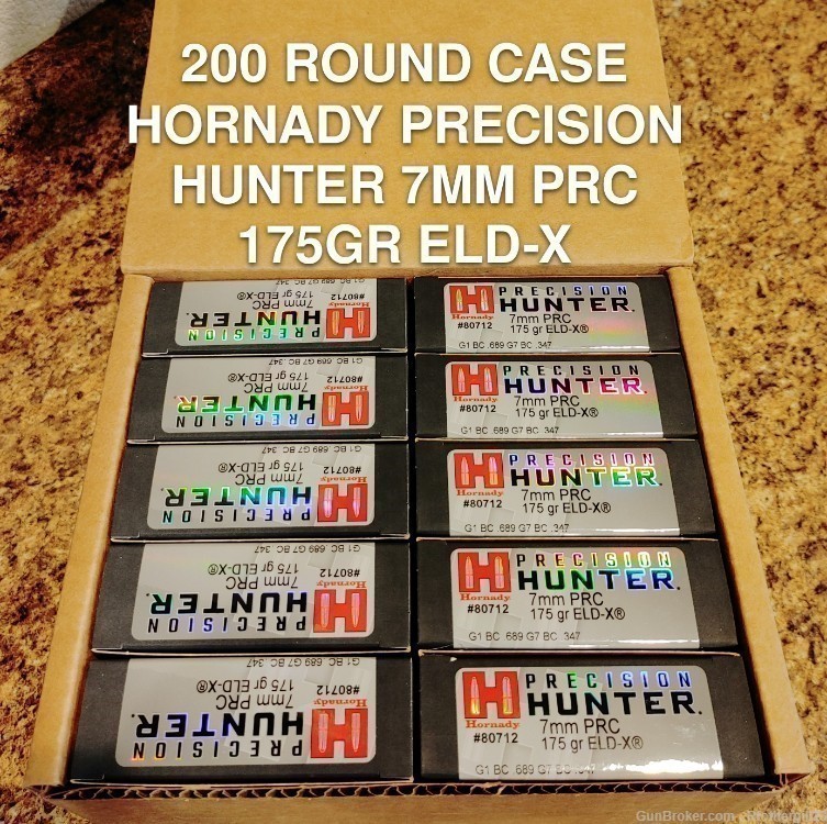 200 Round Case Hornady Precision Hunter 7mm PRC 175 Grain ELD-X 80712-img-0