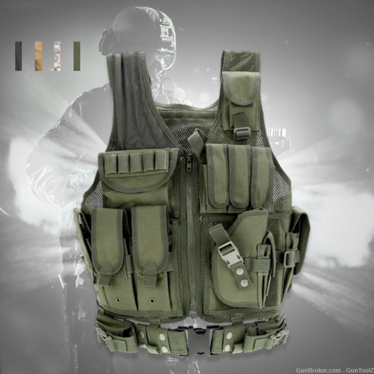 GTZ OD Green Tactical Crossdraw Assault Vest -GREAT QUALITY!LOW$$-img-2