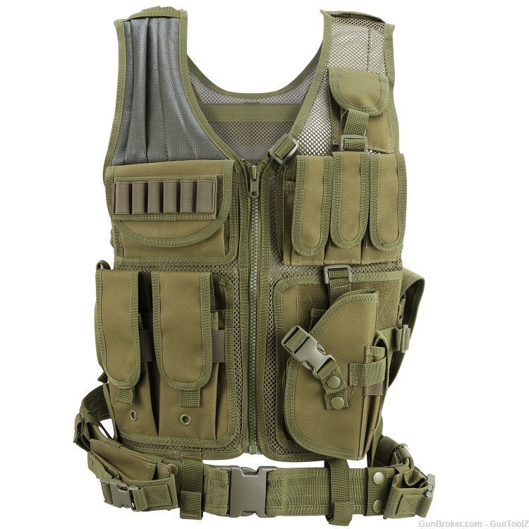 GTZ OD Green Tactical Crossdraw Assault Vest -GREAT QUALITY!LOW$$-img-0