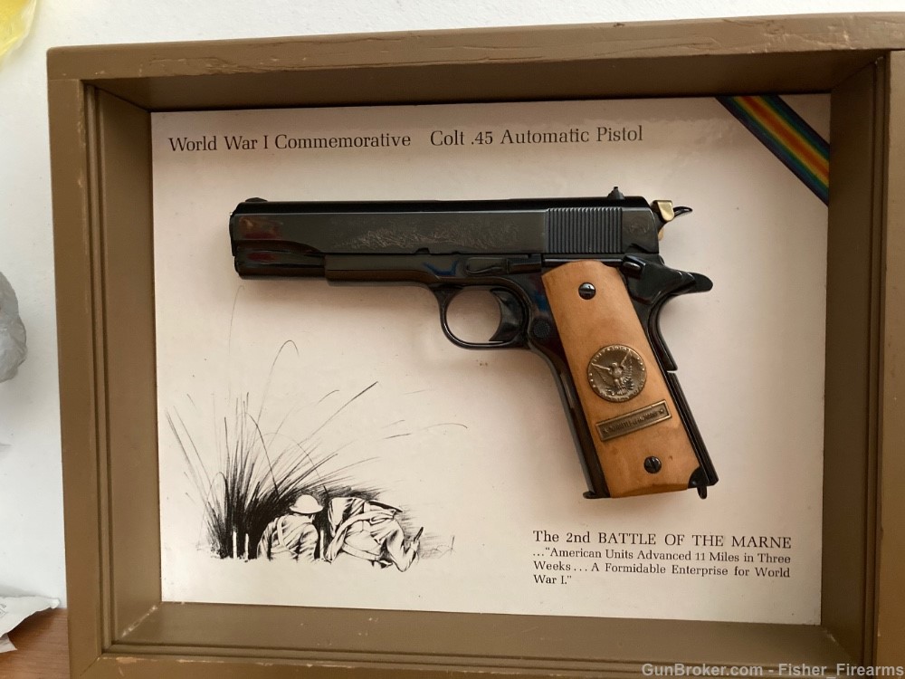 Colt 1911.45 ACP Blue 5"  WWI Commemorative Battle Of Belleau Wood  1967 -img-17