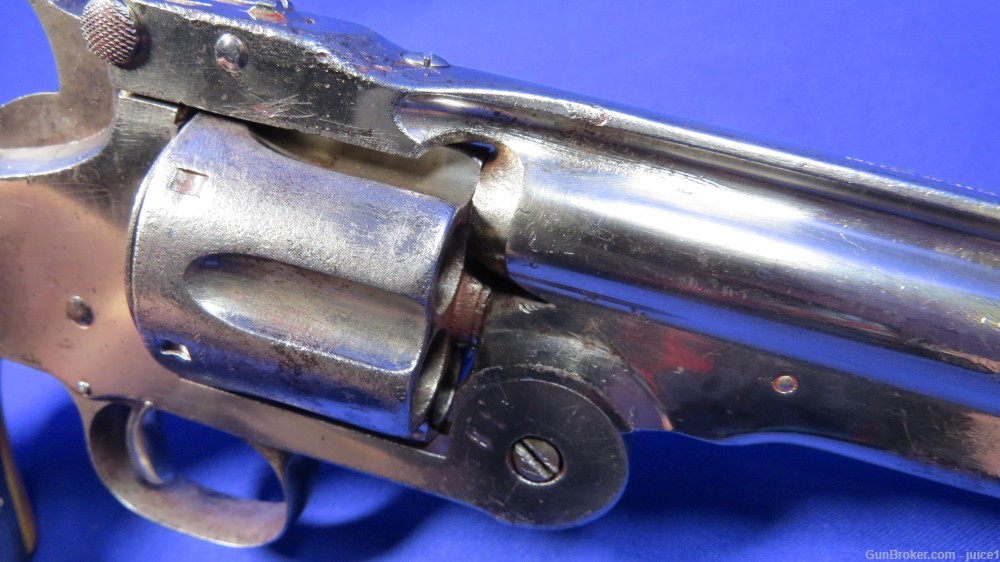S&W Model 3 Russian .44Russian Nickel-Plated Ivory Grip Revolver -img-26