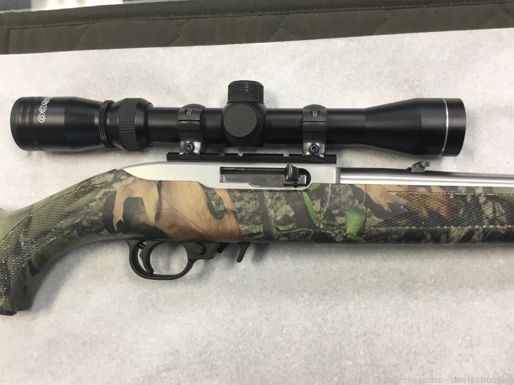 RUGER 10/22 - Camo / Stainless / 18" Brl / Base, Rings, Tasco 3x9 - CLEAN-img-5