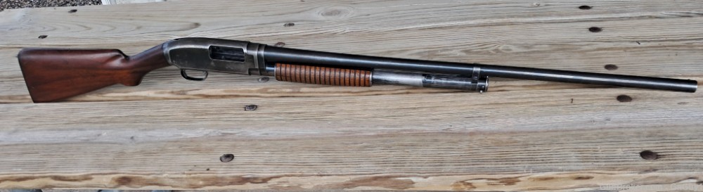 Winchester 12 pump 1917 nickel steel slam fire 30" full 12ga-img-0