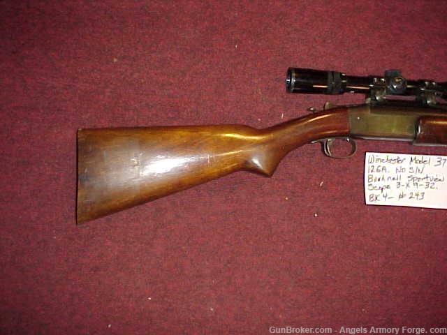 BK#243 - Winchester Model 37 -  12 Gage Shotgun with Bushnell Scope-img-3