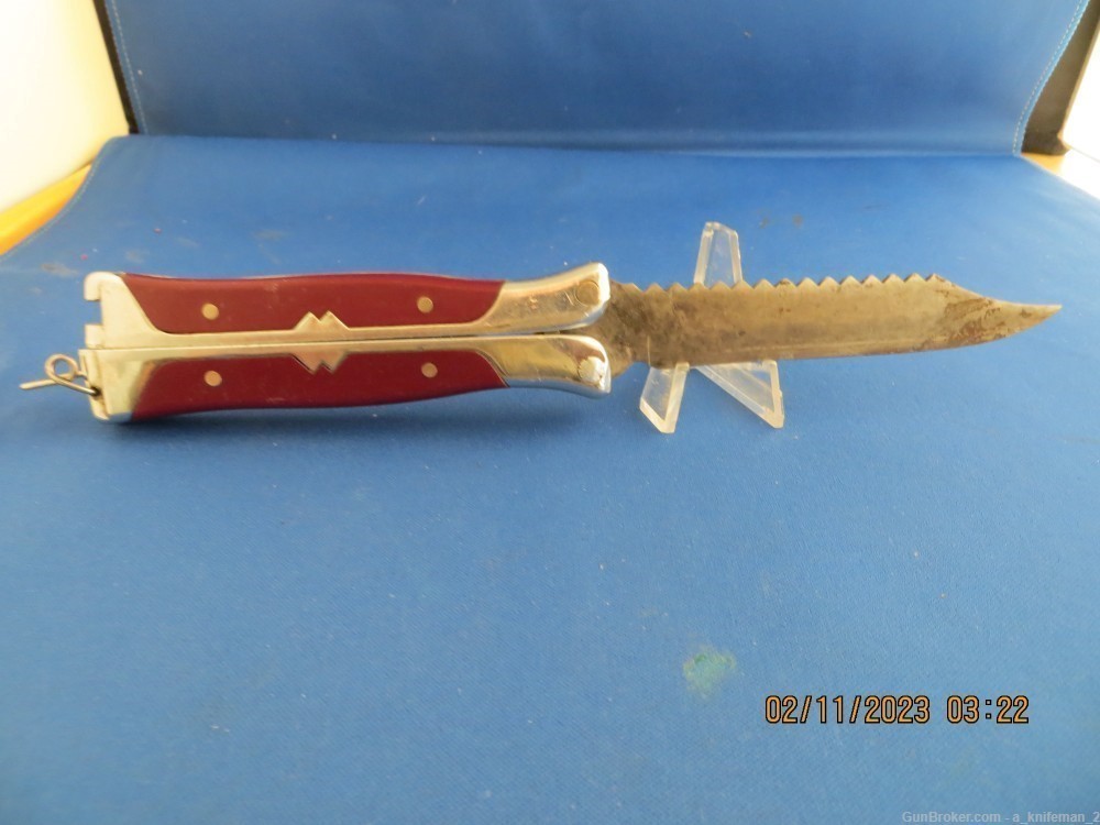 Vintage SAF-T-SHEATH Knife Waltco Fishing Butterfly-img-3