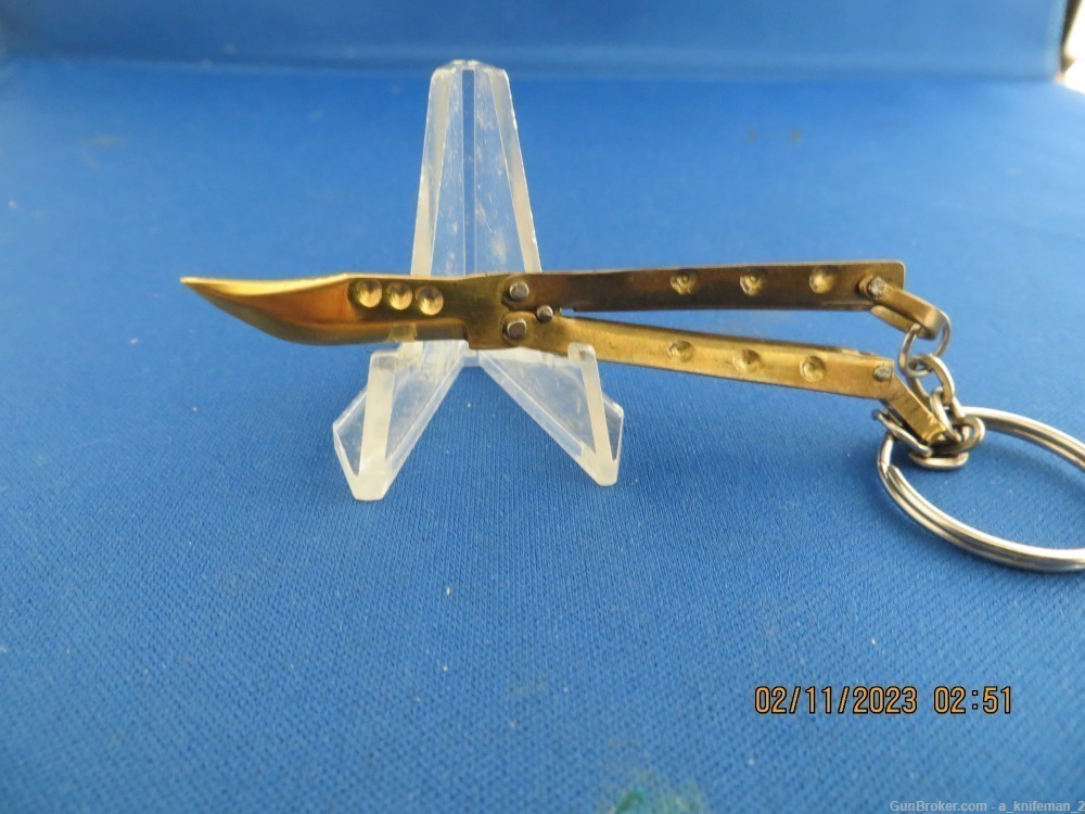 Vintage Handmade Philippine Butterfly Keychain Knife-img-0