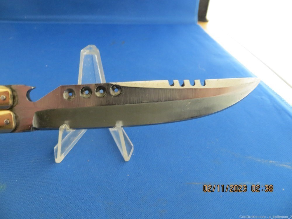 Vintage Handmade Philippine Butterfly Batangas Knife Stag -img-4