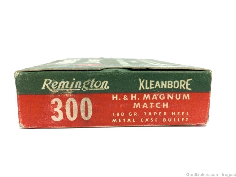 Remington .300 H&H Mag MATCH Vintage Full Box 180 Gr Taper Heel-img-3