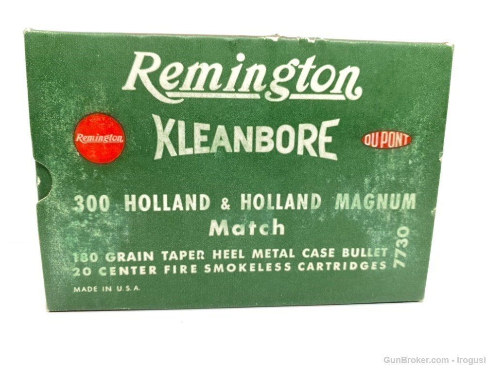 Remington .300 H&H Mag MATCH Vintage Full Box 180 Gr Taper Heel-img-0