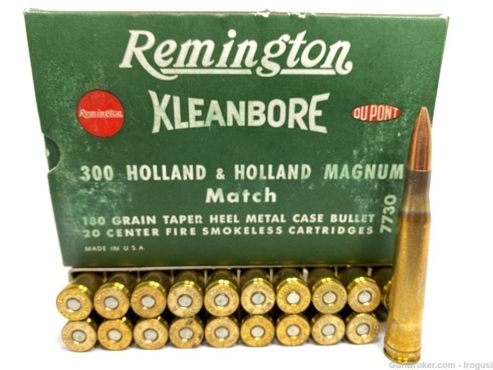 Remington .300 H&H Mag MATCH Vintage Full Box 180 Gr Taper Heel-img-6