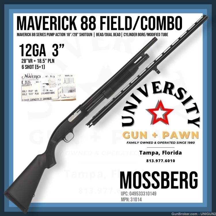MOSSBERG Maverick 88 Field Security Combo 049533310149 31014 -img-0