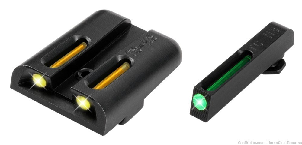 TruGlo TG131GT1Y TFO Glock Low Set Tritium/Fiber Optic Green Front/U-Notch-img-0