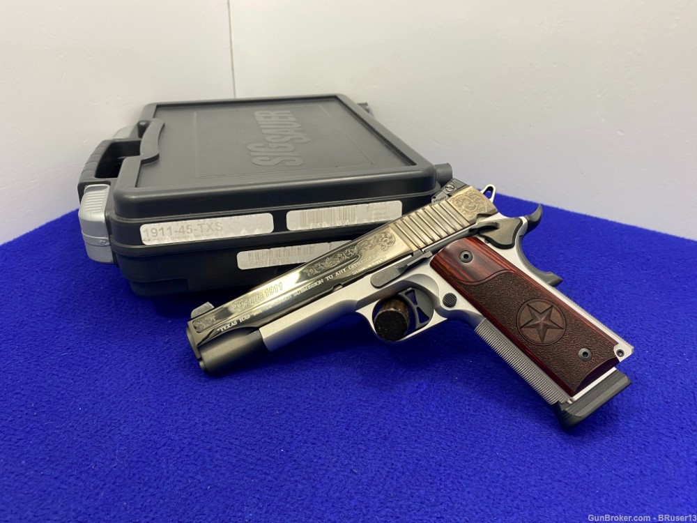 2018 Sig Sauer 1911 Engraved Texas .45ACP 2-Tone *GORGEOUS LIMITED EDITION*-img-2