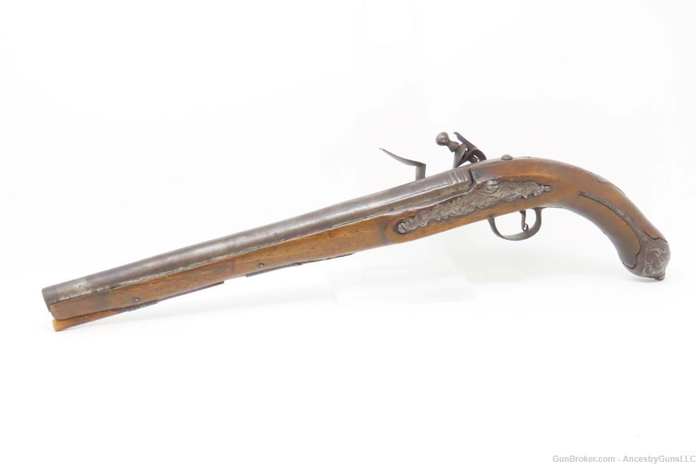 ENGRAVED 1700s Antique EUROPEAN FLINTLOCK 62 Caliber Martial Pistol Sidearm-img-13