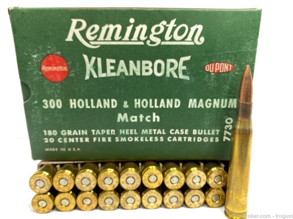 Remington .300 H&H Mag MATCH Vintage Full Box 180 Gr Taper Heel-img-6