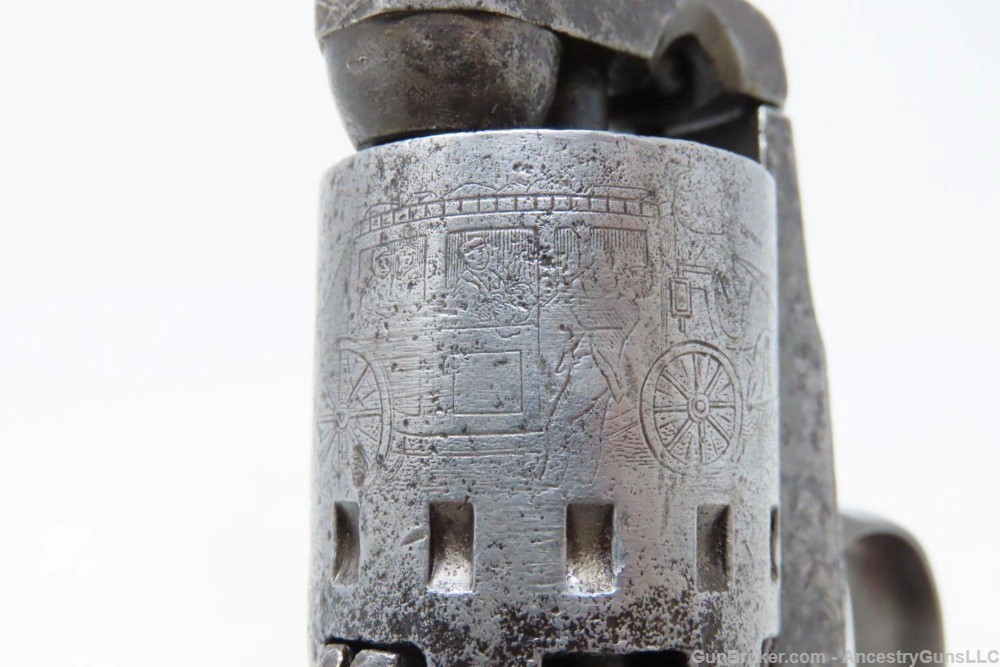 ENGRAVED Antique CIVIL WAR Era MANHATTAN ARMS .31 Caliber POCKET Revolver  -img-13