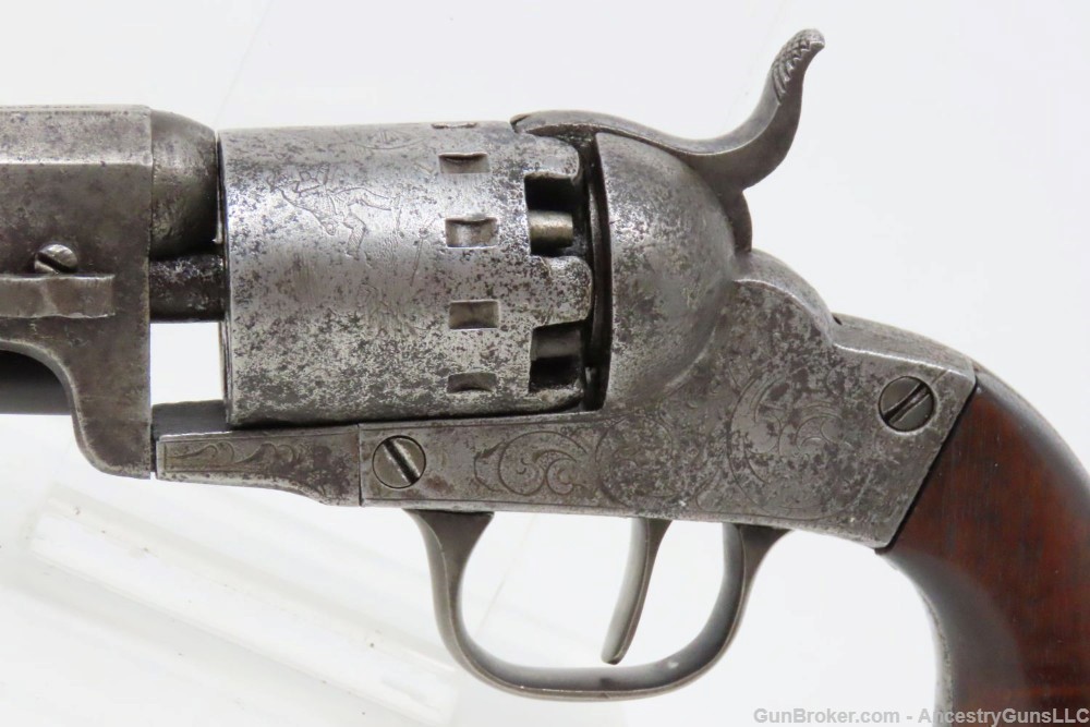ENGRAVED Antique CIVIL WAR Era MANHATTAN ARMS .31 Caliber POCKET Revolver  -img-2