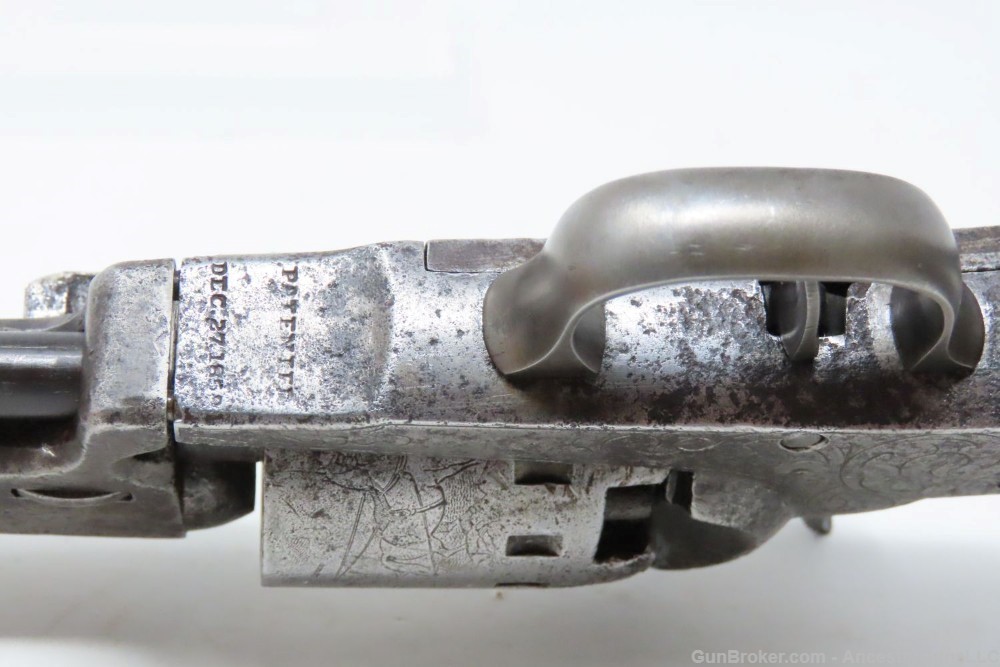 ENGRAVED Antique CIVIL WAR Era MANHATTAN ARMS .31 Caliber POCKET Revolver  -img-10