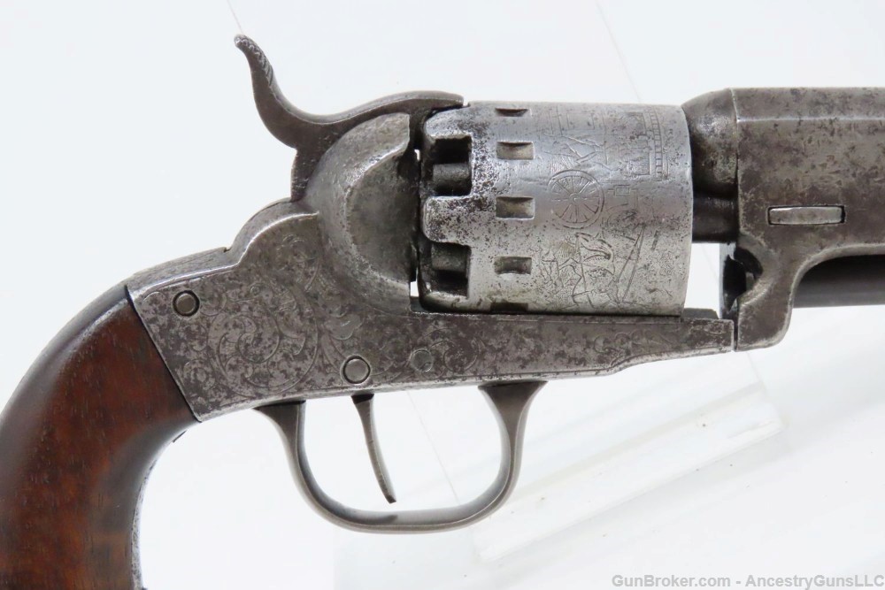 ENGRAVED Antique CIVIL WAR Era MANHATTAN ARMS .31 Caliber POCKET Revolver  -img-16