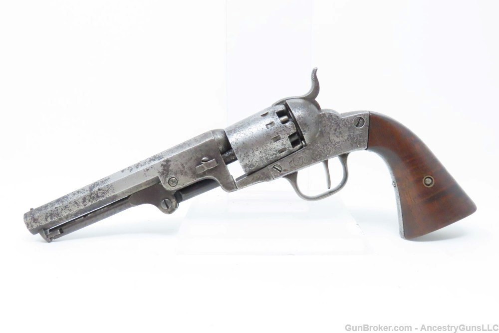 ENGRAVED Antique CIVIL WAR Era MANHATTAN ARMS .31 Caliber POCKET Revolver  -img-0