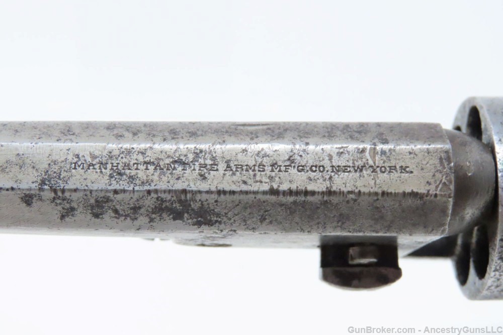 ENGRAVED Antique CIVIL WAR Era MANHATTAN ARMS .31 Caliber POCKET Revolver  -img-6