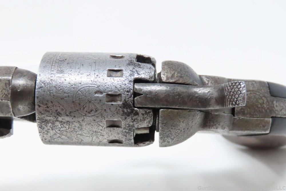 ENGRAVED Antique CIVIL WAR Era MANHATTAN ARMS .31 Caliber POCKET Revolver  -img-5