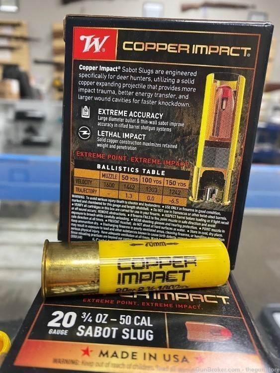 Winchester COPPER IMPACT 20GA Sabot Slugs - 25Rds of GREATNESS WE SHIP FAST-img-2