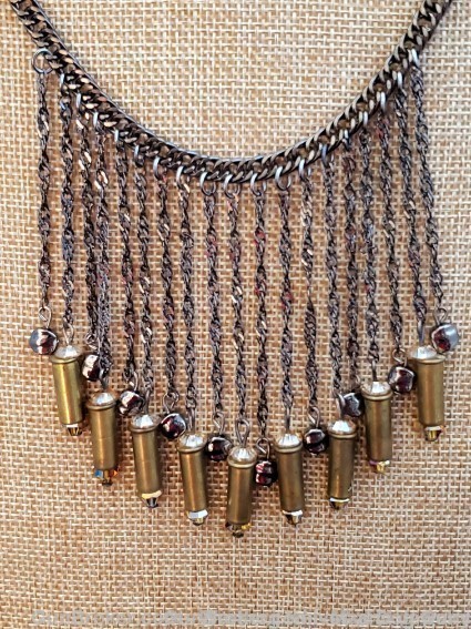 Bullets,Crystals & Bling Necklace & Earrings.Handmade-1 of 1. NE10*REDUCED*-img-1