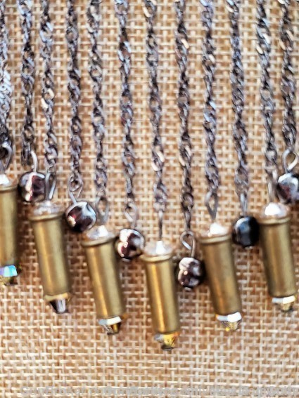 Bullets,Crystals & Bling Necklace & Earrings.Handmade-1 of 1. NE10*REDUCED*-img-2