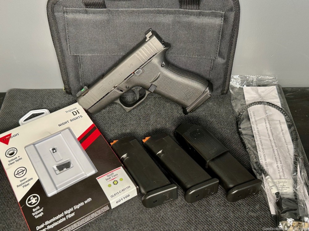 GLOCK 43X UPGRADED MAGNAPORT EMPIRE MAGWELL TRIJICON NIGHT SIGHTS 3 X MAGS-img-0