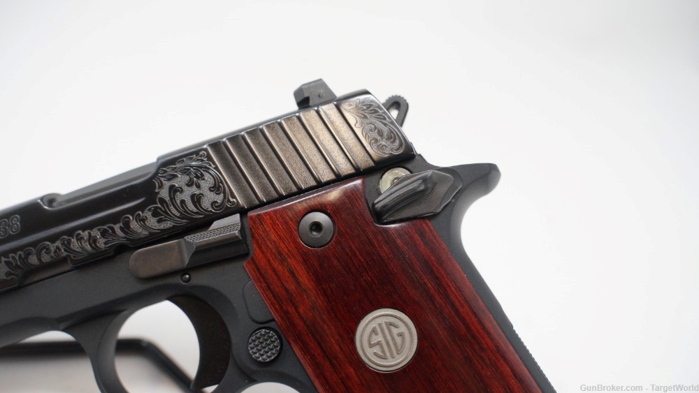 SIG SAUER P938 ENGRAVED ROSEWOOD 9MM NITRON 7 ROUNDS (10306)-img-9