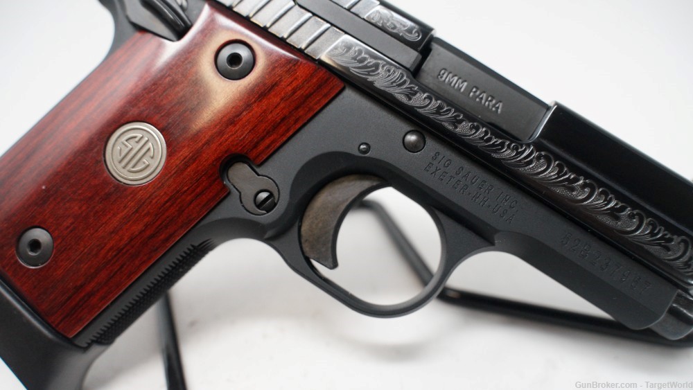 SIG SAUER P938 ENGRAVED ROSEWOOD 9MM NITRON 7 ROUNDS (10306)-img-5