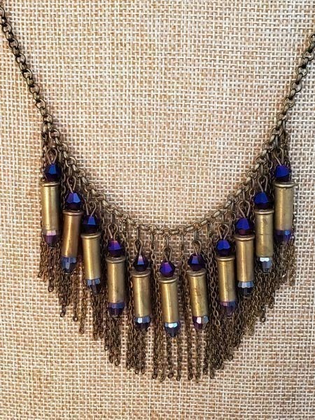 Bullets,Crystals & Bling Necklace & Earrings.Handmade-1 of 1. NE11*REDUCED*-img-1