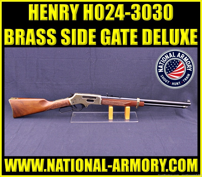 NEW IN BOX HENRY SIDE GATE BRASS DELUXE 30-30 WIN 20" BBL H024-3030-img-0