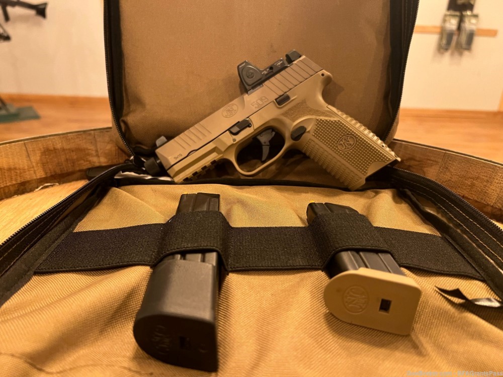 FN 509 Tactical, 9mm, Case, 2 mags, Trijicon RMR, FDE, FN 509T, Threaded-img-0