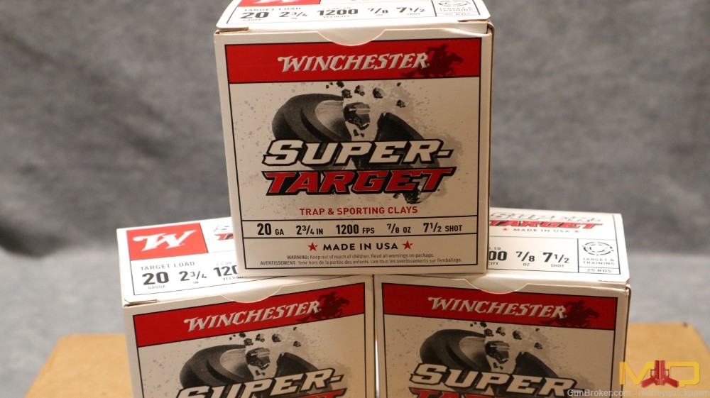 Winchester Super Target 20 Gauge 7 1/2 7/8 250 Rounds-img-1