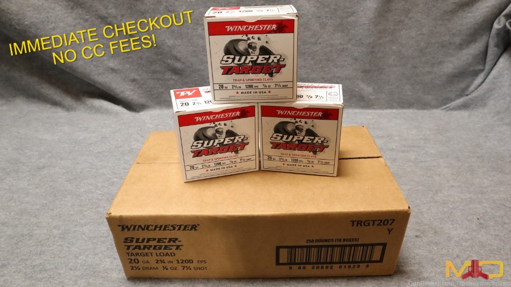 Winchester Super Target 20 Gauge 7 1/2 7/8 250 Rounds-img-0