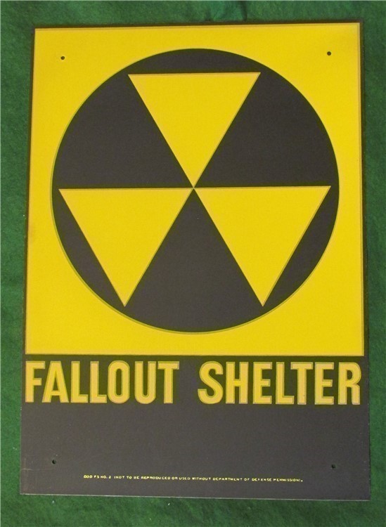 Original Cold War Fallout shelter sign-img-1