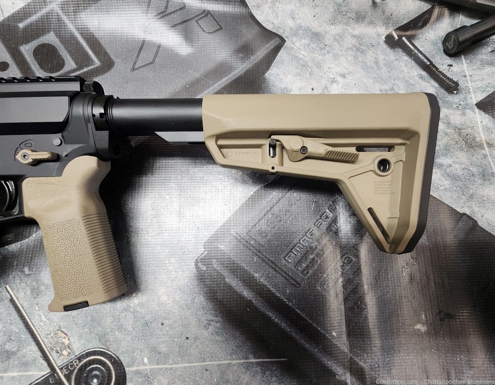 Aero Precision BCA M4 .50 BEOWULF 16" Side Charging Rifle FDE and Black-img-3