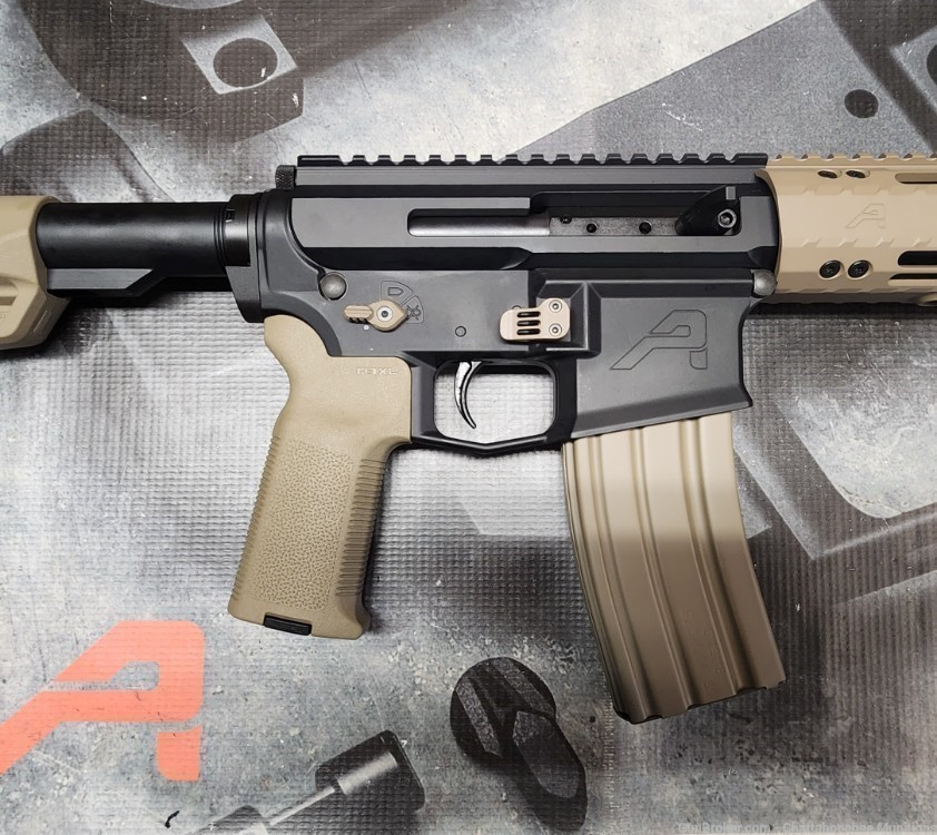 Aero Precision BCA M4 .50 BEOWULF 16" Side Charging Rifle FDE and Black-img-4