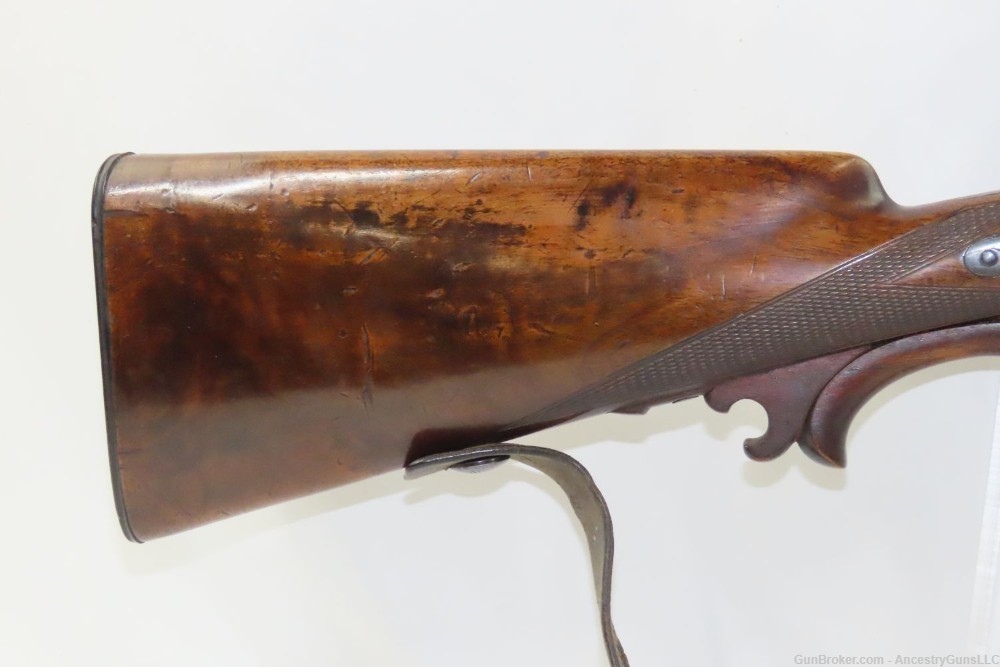 1800s ENGRAVED Antique German Percussion Back Action SxS 16 Gauge Shotgun  -img-12