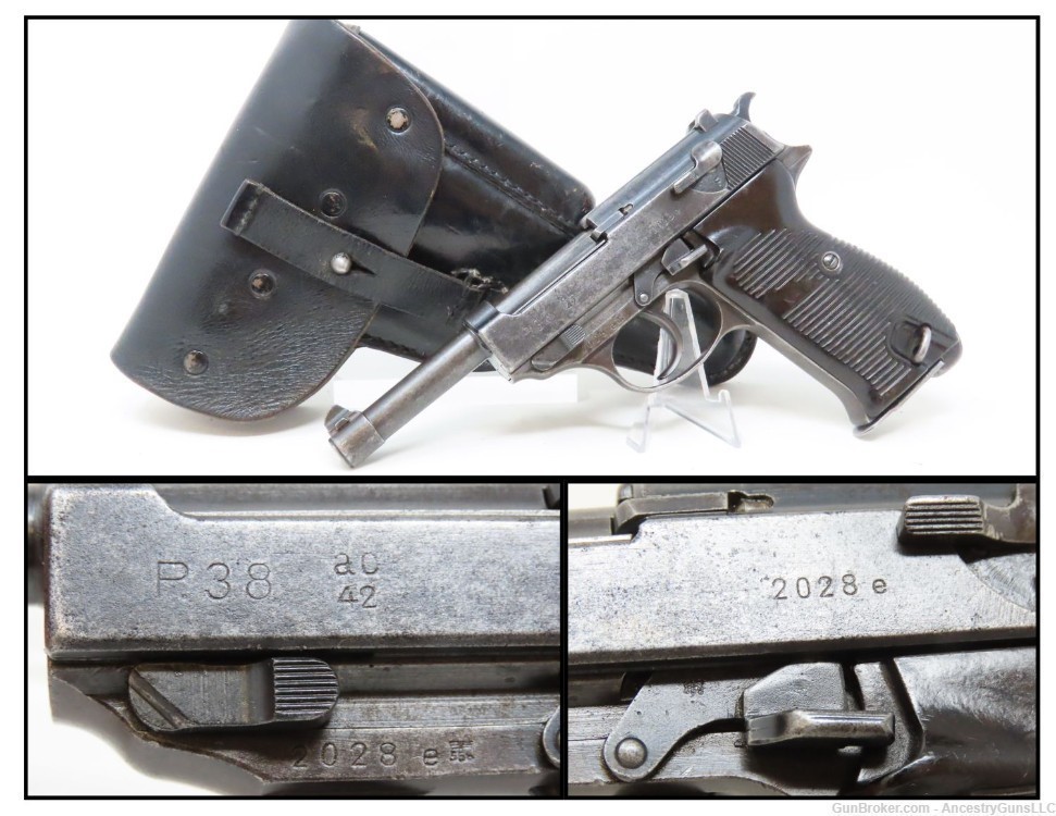 WORLD WAR 2 Walther "ac/42" Code P.38 GERMAN MILITARY Semi-Auto C&R Pistol -img-0