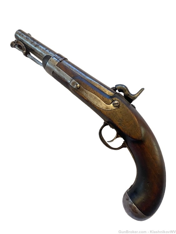 Antique ROBERT JOHNSON US Model 1836 .54 Cal. Flintlock Conversion Pistol-img-4